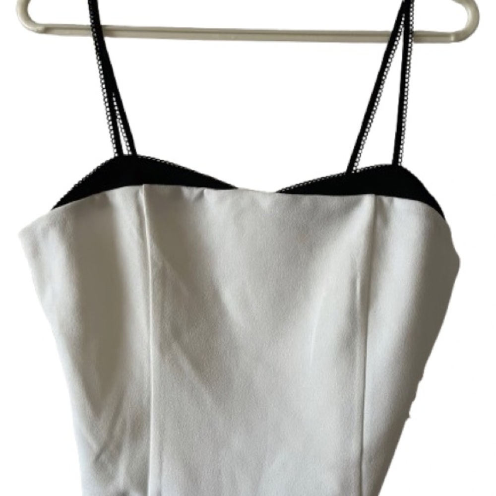 NEW Large + XL Elegant Black & White Women's Tank Camisole Crop Top Shirt Blouse